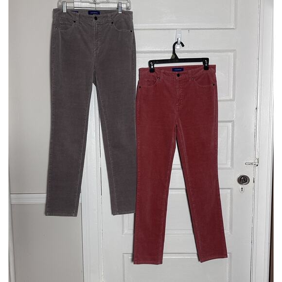 Talbots High-Waist Straight Leg Corduroy Pants Bundle Sz 4 Stretch Gray & Pink - Picture 16 of 16